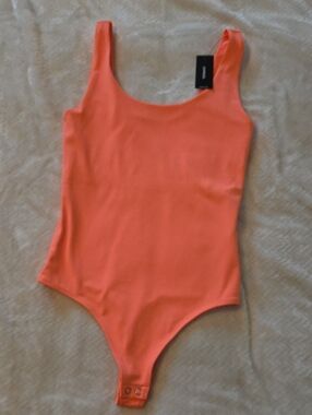 Express Coral Scoop Neck Bodysuit